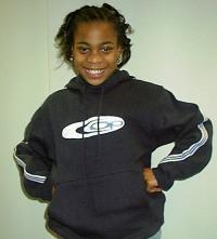 Picture of Girl in Sweatshirt with hood drawstrings