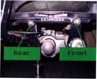 Picture of bolts that attach the seat bottom to the chair frame (photo 'C')