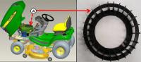 Picture of recalled Tractor showing location of cooling fan (A)