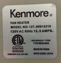 Picture of Sears and Kmart Recall Kenmore Oscillating Fan Heaters Due to Fire and Burn Hazards