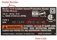 Picture of Porter-Cable Fixed-Base Production Routers Recalled Due to Electrical Shock Hazard