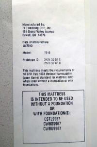 Picture of Therapedic of New England Recalls Mattresses Due to Violation of Federal Mattress Flammability Standard; Sold at BJ's Wholesale Club (Recall Alert)