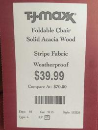 Picture of TJX Recalls Foldable Lounge Chairs Due to Risk of Injury; Sold at T.J. Maxx and Marshalls Stores
