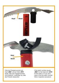 Picture of STUBAI Recalls Ice Axes Due to Laceration and Impact Hazards