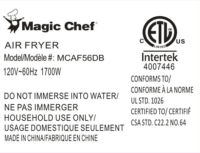 Picture of Newair Recalls Magic Chef Air Fryers Due to Fire and Burn Hazards