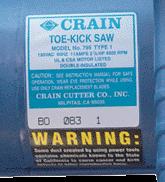 Picture of Toe-Kick Saw Label