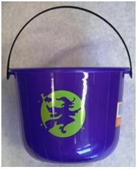 Picture of Recalled Purple Halloween Pail with Witch Decorations