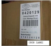 Picture of Recalled Drop Side Crib Label