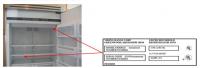 Picture of Recalled Refrigerator with label location indicated