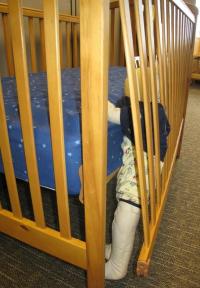 Picture of Recalled Crib and entrapment hazard
