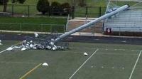 Picture of fallen stadium light pole