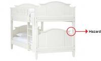 Recalled bunk bed pinpointing hazard location