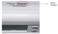 Picture of recalled Programmable thermostat with serial number location indicated