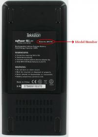 Picture of recalled External laptop battery showing location of model number
