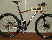 Picture of Recalled Bicycle showing location of seat post and top tube junction