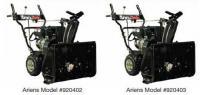 Picture of recalled Ariens snow blowers model # 920402 and 920403