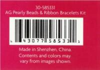 Detail of recalled bracelet kit package back showing SKU 30-585331 and UPC 643077585331