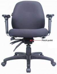 Picture of Recalled chair showing the pinch point