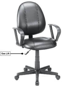 Picture of recalled Desk Chair showing location of gas lift