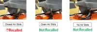 Picture Showing Closed Air Slots (recalled) and Open/No Air Slots (not recalled)