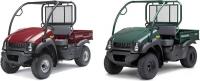 Picture of recalled MULE 610 4x4 (KAF400ACF) red and green utility vehicles