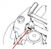 Drawing showing location of model and serial number located behind the mower seat of recalled Riding Mower