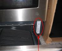 Picture of recalled Gas Range showing location of model and serial number
