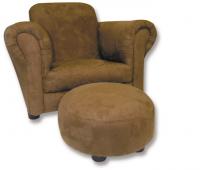 Club style chair with ottoman