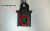 Location of connector piece on recalled booster seat
