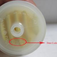 The date code location on the fuel filters