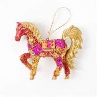 Ornament Horse Pink and Gold