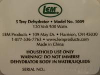 Picture of LEM Products Distribution Recalls 5-Tray Food Dehydrators Due to Fire Hazard