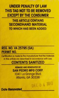 Picture of San Pedro Manufacturing Recalls Renovated Mattresses and Foundations Due to Fire Hazard