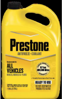 Picture of Prestone Products Recalls Antifreeze Due to Failure to Meet Child Resistant Packaging Requirements; Risk of Poisoning