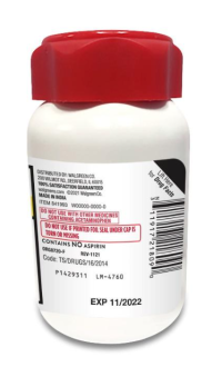 Picture of Aurohealth Recalls Walgreens Brand Acetaminophen Due to Failure to Meet Child Resistant Packaging Requirement; Risk of Poisoning
