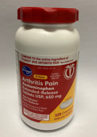 Picture of Aurohealth Recalls Kroger Brand Acetaminophen Due to Failure to Meet Child Resistant Packaging Requirement; Risk of Poisoning
