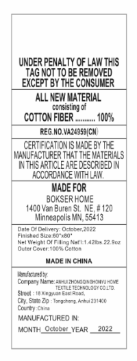 Picture of Bokser Home Recalls Mattress Pads Due to Fire Hazard and Violation of Federal Mattress Pad Flammability Regulation