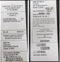 Picture of Amazon Recalls Amazon Basics Premium Foam Eurotop Mattresses Due to Fire Hazard; Violates Federal Standard for Mattress Flammability; Sold on Amazon