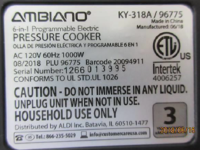 Picture of Tempo USA Recalls Ambiano Electric Pressure Cookers Due to Serious Burn Hazard, Multiple Burn Injuries Reported; Sold at ALDI