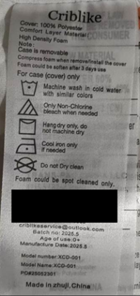 Picture of F&F Fine Wines Recalls Kirkland Signature Valdobbiadene Prosecco Entrapment or Suffocation; Violates Mandatory Standards for Mattresses; Sold on Amazon by Mengna Criblike Mattresses Recalled Due to Risk of Serious Injury or Death from Entrapmen