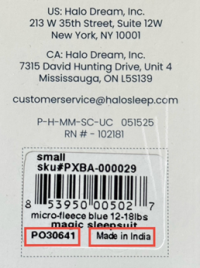 Picture of HALO Dream Recalls Magic Sleepsuits Due to Choking Hazard