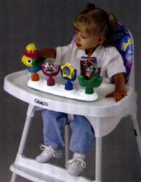 Picture of Girl in High Chair Playing with Activity Tray